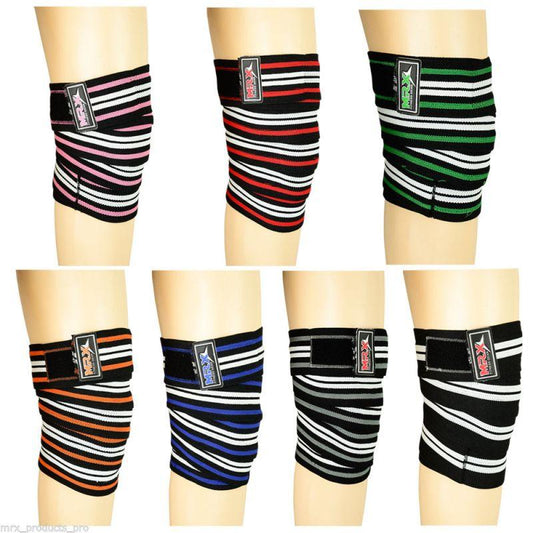 Mrx Weightlifting Knee Wraps Pro Quality Gym Workout Lifting Wrap