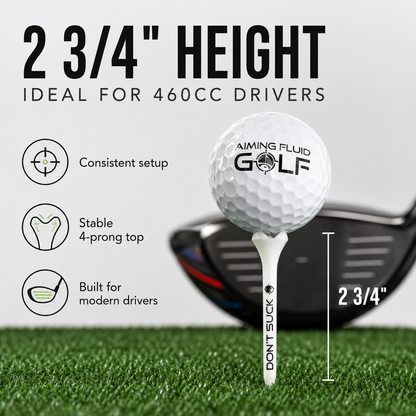 DON’T SUCK™ Golf Tees – PureFlight™ 4-Prong Design (50-Pack)