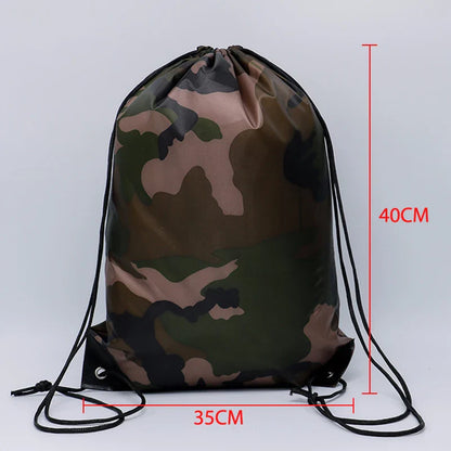 Outdoor Sport Camouflage Backpack | Waterproof Drawstring Bag for Gym, Travel, Camping, Hiking, Marathon, Football, Basketball