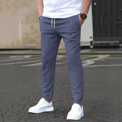 Casual Slim Fit Leather Tag Cropped Pants Solid Color Pants