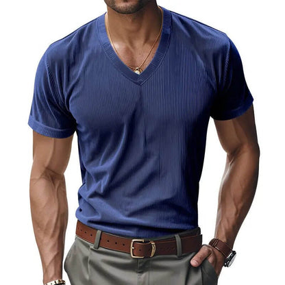 Men's V-Neck Short Sleeve Shirt – Loose Casual Everyday Tee
