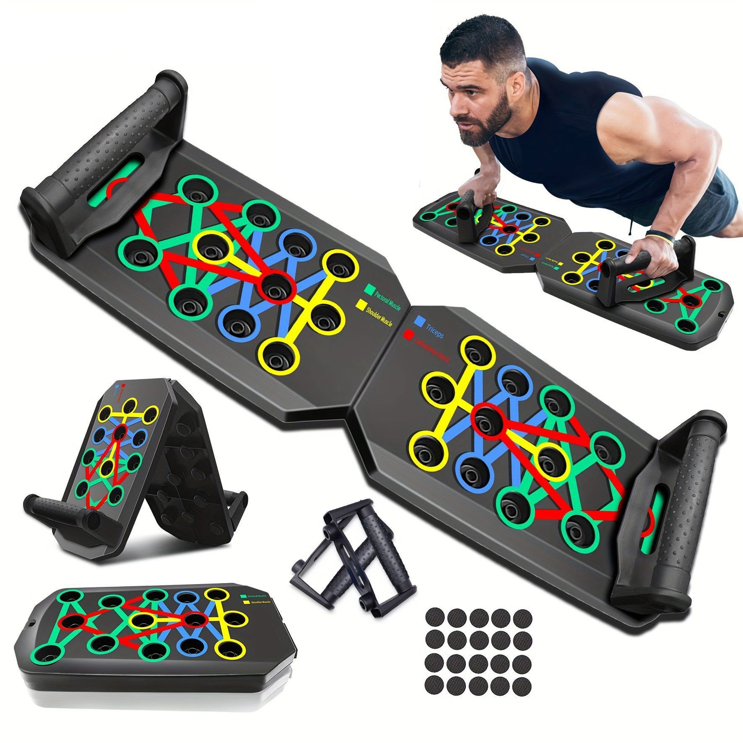 Foldable Multi-Functional Push-Up Board for Home Fitness