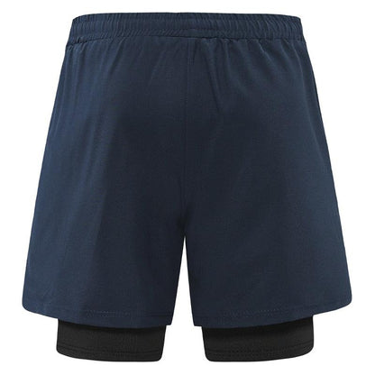 Men 2 In 1 Sport Shorts Quick Dry Jogger Marathon Shorts With Liner Breathable Running Fitness Double Deck Shorts Casual Shorts Gym Sports Fitness Jogging Workout Training Clothes